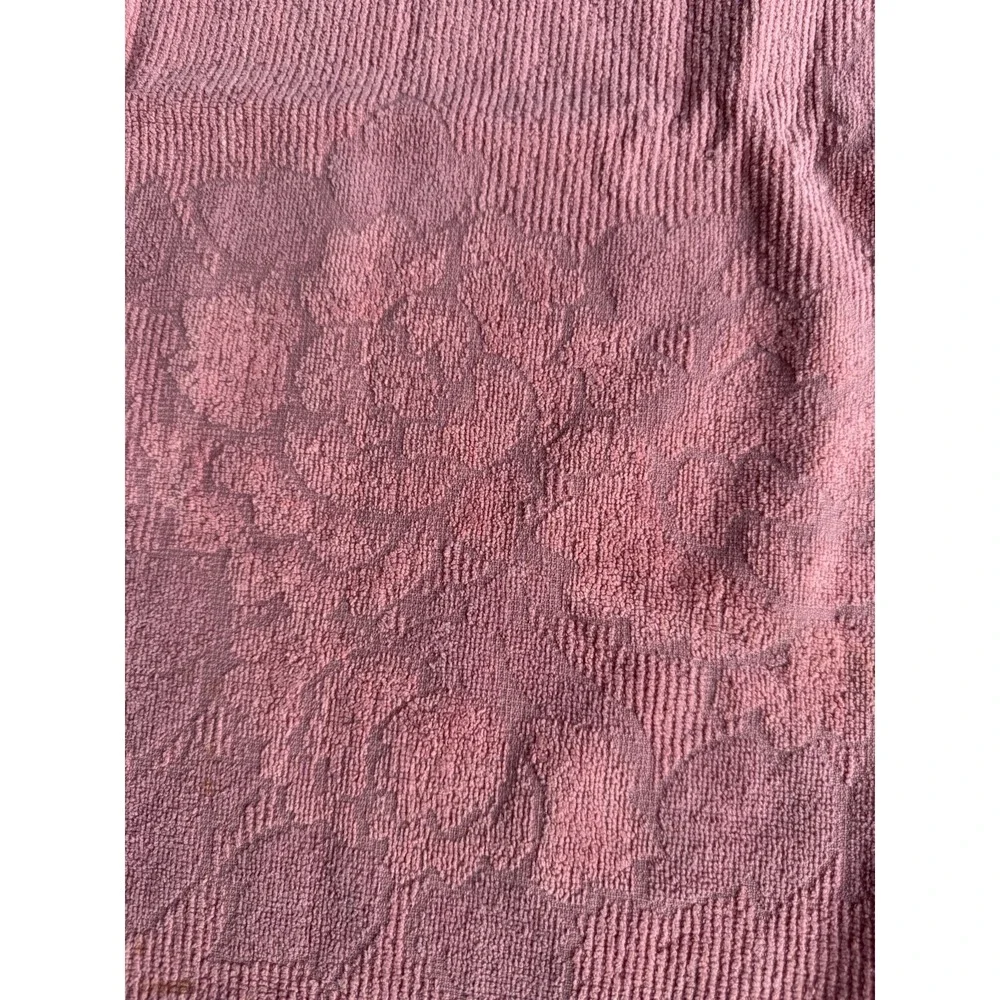 2 Vintage MCM Cannon Monticello Cotton 2 Bath Towels Pink Sea Shells Floral